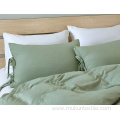 Green washed cotton duvet cover set bedding sets